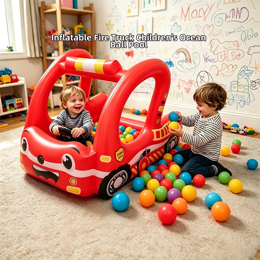 Outdoor Kids In An Indoor World - Inflatable Fire Truck with Ball Pit