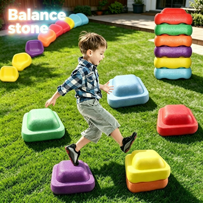 Outdoor Kids In An Indoor World - 1/3PCS Rainbow Balance Stepping Stones, Foam