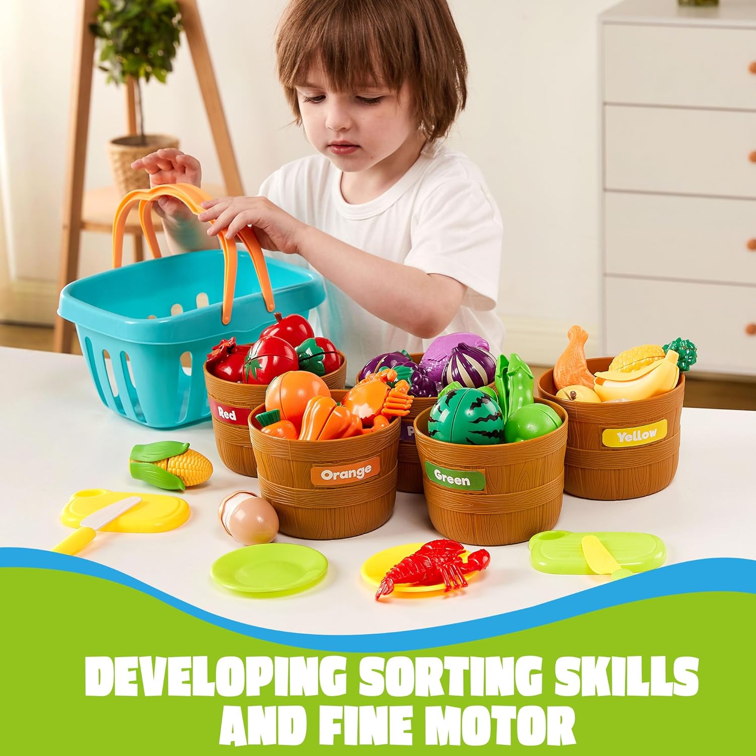 Kids Outdoor Kitchen Set - Simulation Kitchen Pretend Play Food Toy