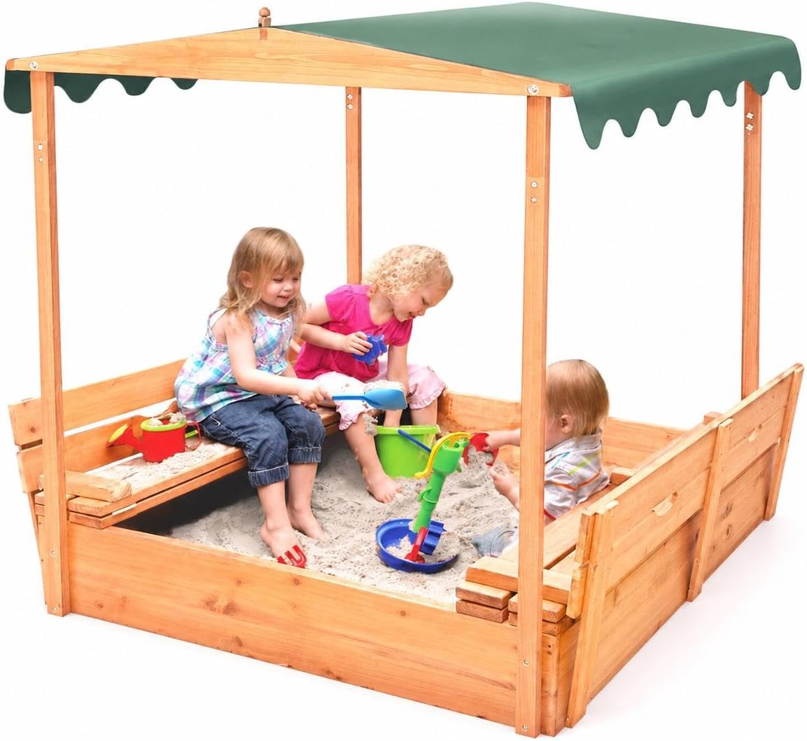 Kids Outdoor Seating - Badger Basket Sandbox for Kids with