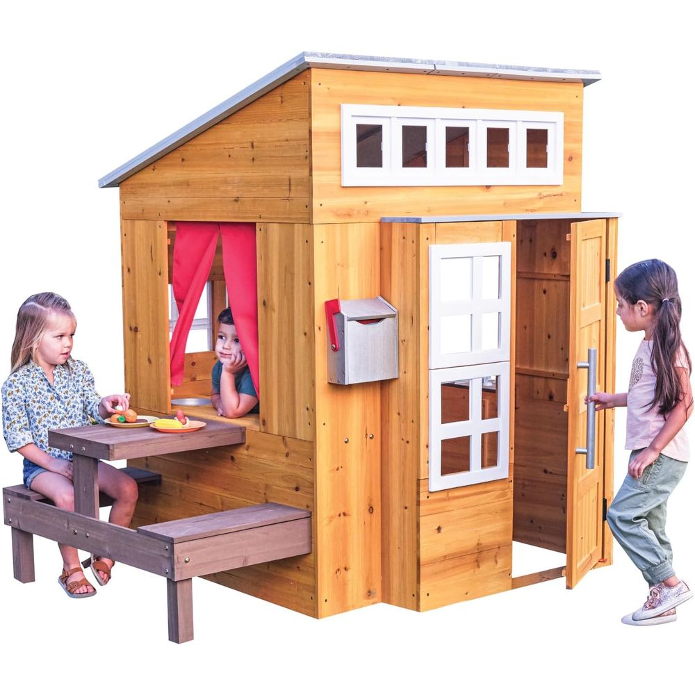 KidKraft Modern Wooden Playhou - Kids Outdoor Wooden Table incelemesi ve fiyatı