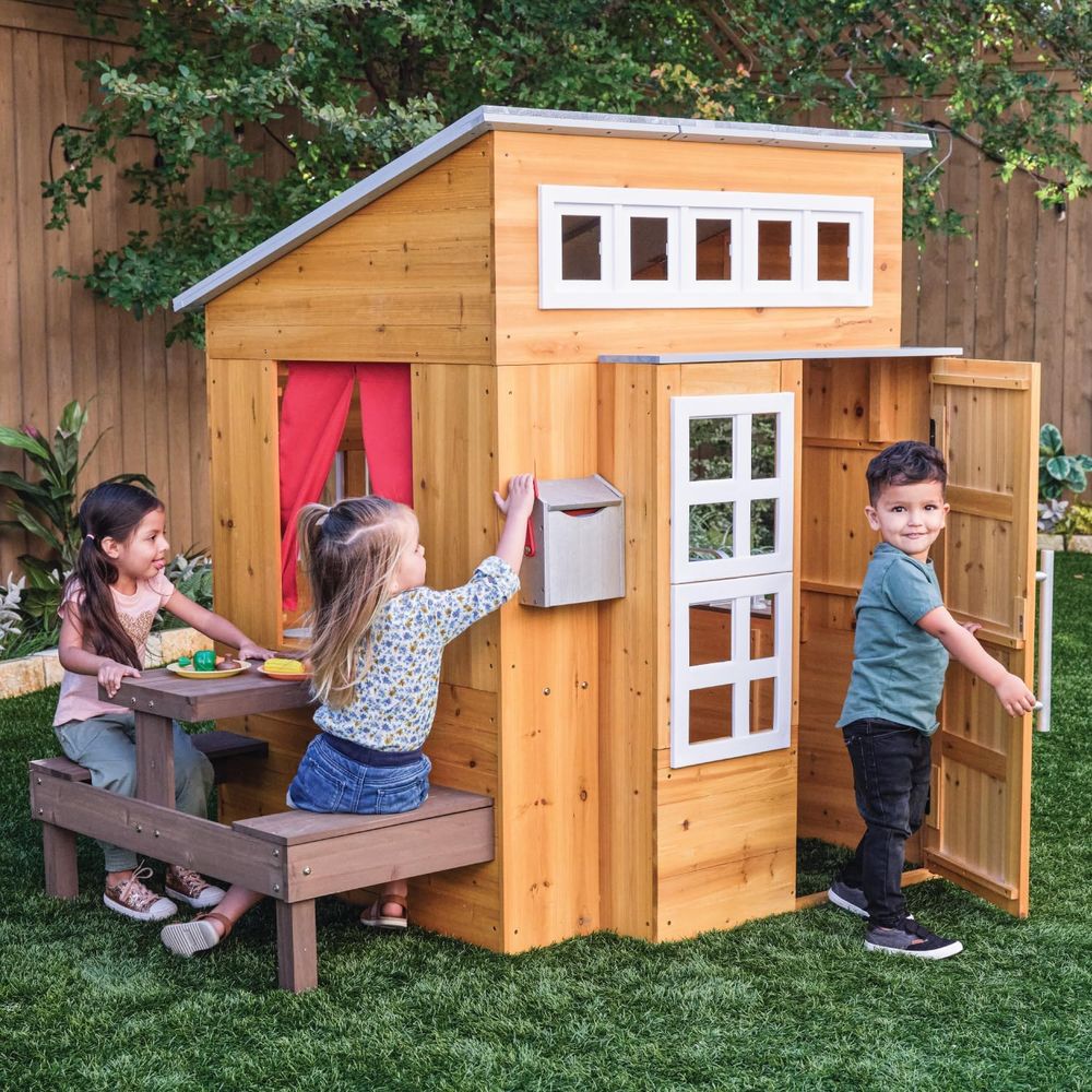 KidKraft Modern Wooden Playhou - Kids Outdoor Wooden Table incelemesi ve fiyatı