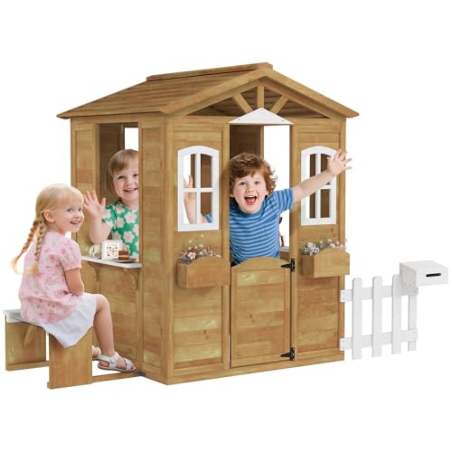 Outdoor playhouse for kids age - Kids Outdoor Wooden Playhouse incelemesi ve fiyatı