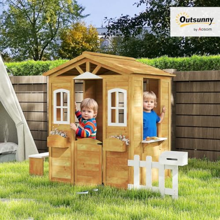 Outdoor playhouse for kids age - Kids Outdoor Wooden Playhouse incelemesi ve fiyatı