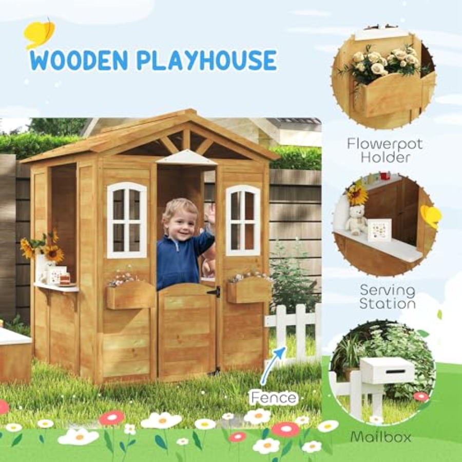Outdoor playhouse for kids age - Kids Outdoor Wooden Playhouse incelemesi ve fiyatı