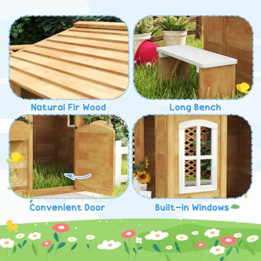 Outdoor playhouse for kids age - Kids Outdoor Wooden Playhouse incelemesi ve fiyatı