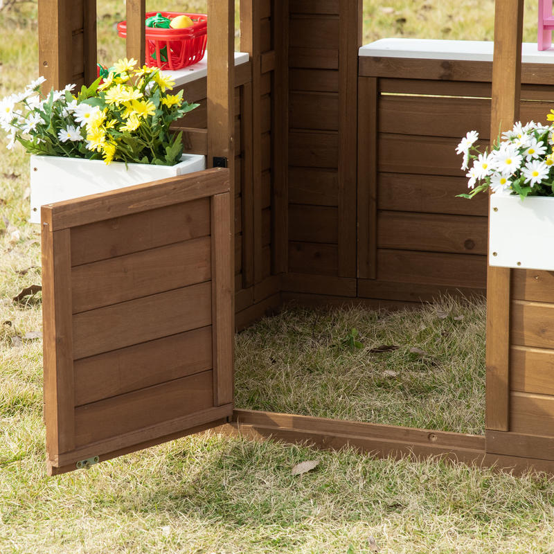 Outsunny Kids Wooden Playhouse - Kids Outdoor Wooden Playhouse incelemesi ve fiyatı