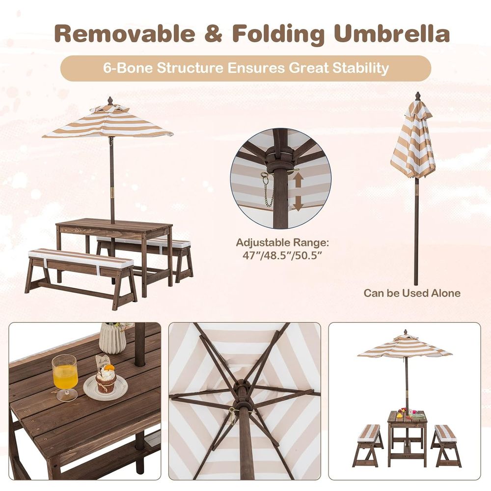 Kids Picnic Table, Outdoor Woo - Kids Outdoor Wooden Table incelemesi ve fiyatı