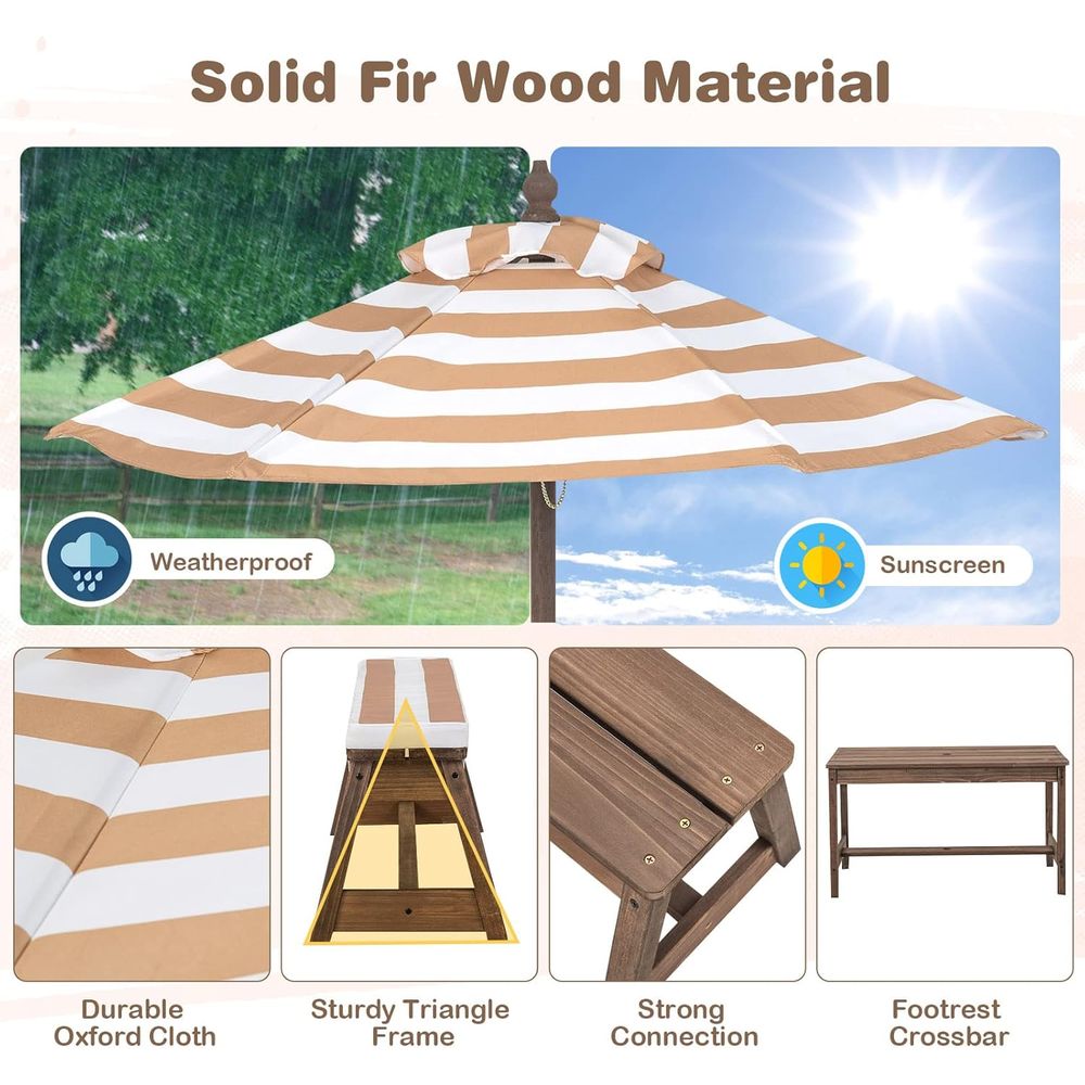 Kids Picnic Table, Outdoor Woo - Kids Outdoor Wooden Table incelemesi ve fiyatı