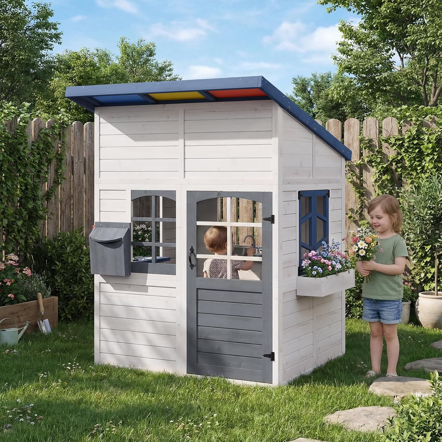 Wooden Kids Outdoor Playhouse  - Kids Outdoor Wooden Playhouse incelemesi ve fiyatı