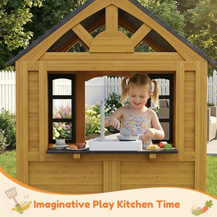 Outdoor playhouse for kids age - Kids Outdoor Wooden Playhouse incelemesi ve fiyatı