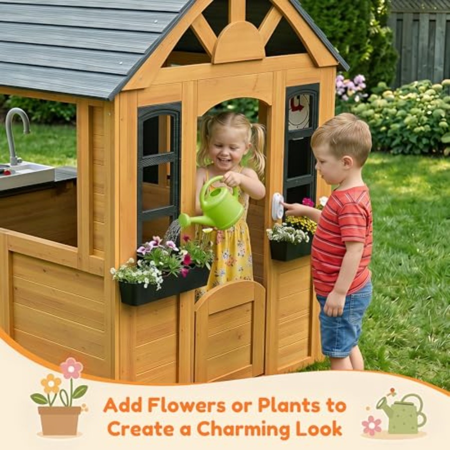 Outdoor playhouse for kids age - Kids Outdoor Wooden Playhouse incelemesi ve fiyatı