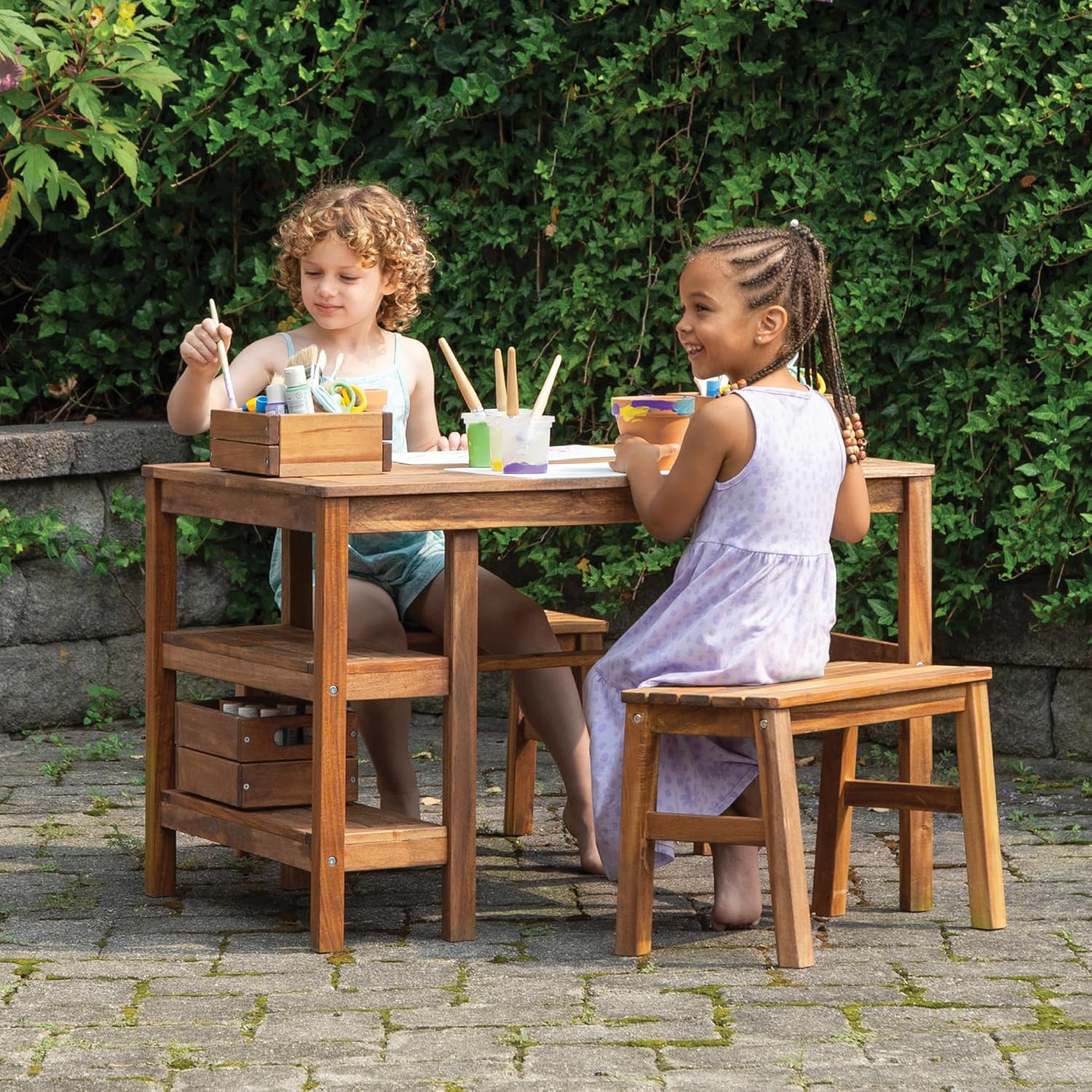 Kids Outdoor Table & Bench Set - Kids Outdoor Wooden Table incelemesi ve fiyatı