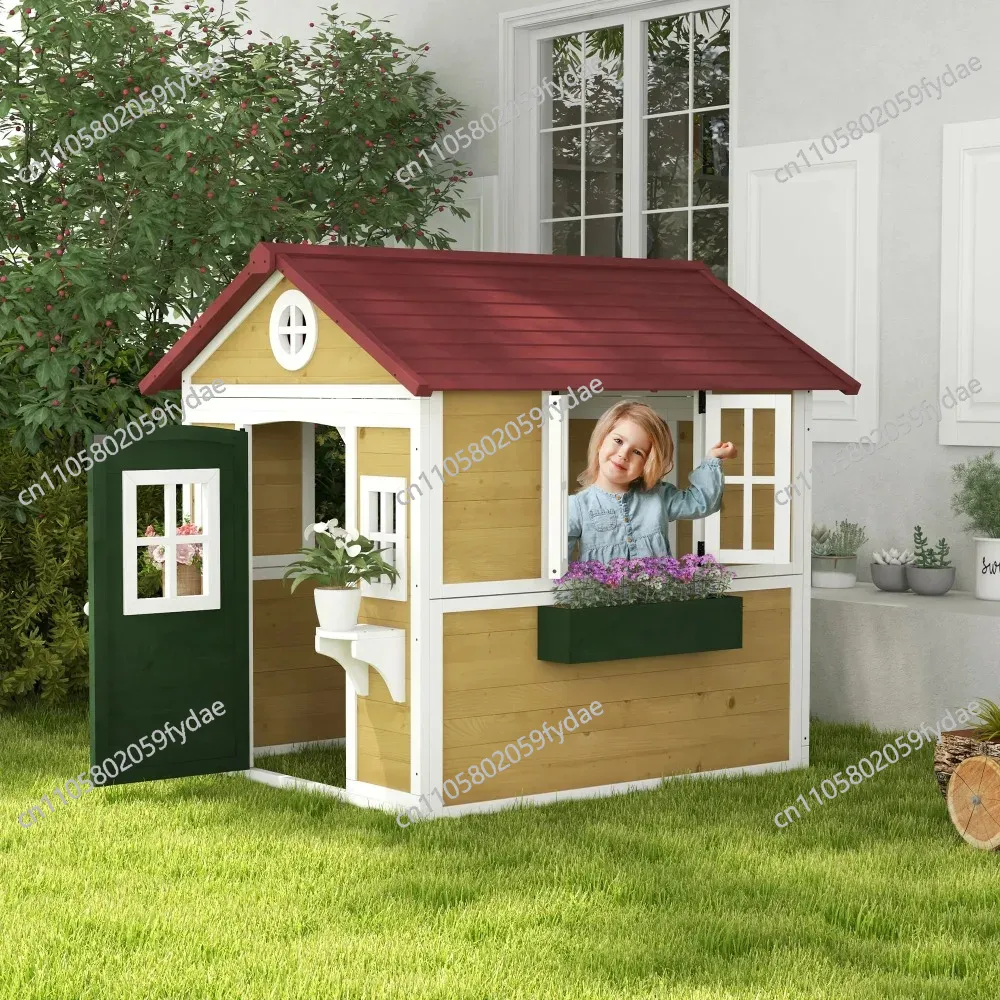 Outdoor Kids Playhouse, Wooden - Kids Outdoor Wooden Playhouse incelemesi ve fiyatı