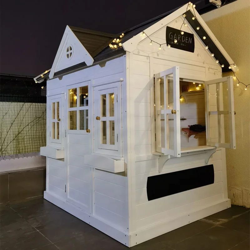 -Wood Kids Play House Wooden C - Kids Outdoor Wooden Playhouse incelemesi ve fiyatı