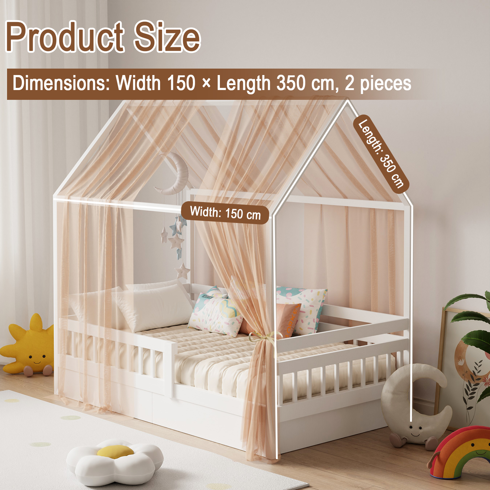Bunk Bed Canopy 1/2-Piece Musl - Kids Outdoor Daybed incelemesi ve fiyatı
