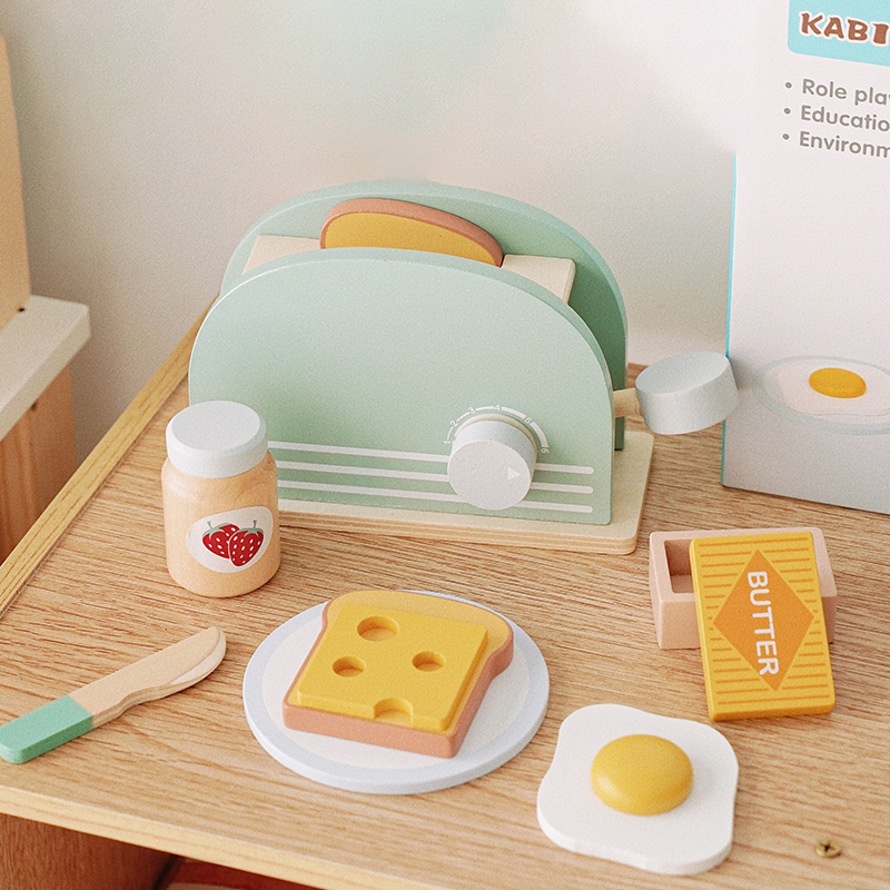 Wooden Toaster Toy Kids Bread  - Kids Outdoor Kitchen Set incelemesi ve fiyatı