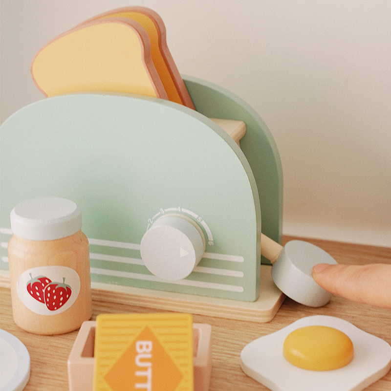 Wooden Toaster Toy Kids Bread  - Kids Outdoor Kitchen Set incelemesi ve fiyatı