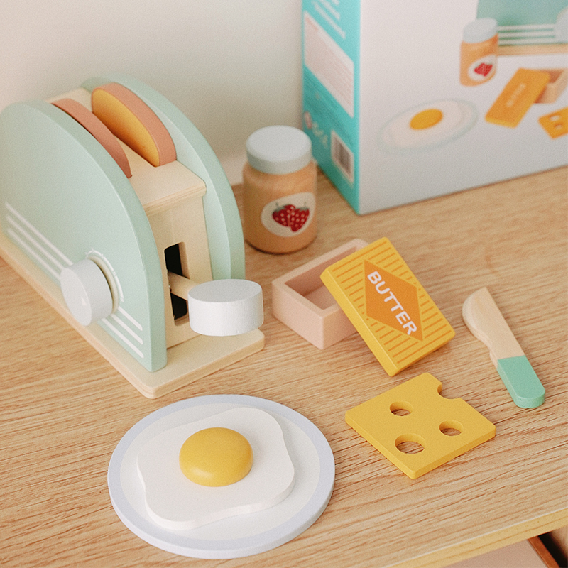 Wooden Toaster Toy Kids Bread  - Kids Outdoor Kitchen Set incelemesi ve fiyatı