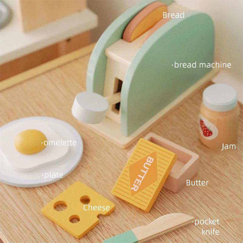 Wooden Toaster Toy Kids Bread  - Kids Outdoor Kitchen Set incelemesi ve fiyatı