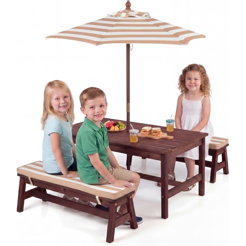 Kids Picnic Table, Large 42“x  - Kids Outdoor Wooden Table incelemesi ve fiyatı