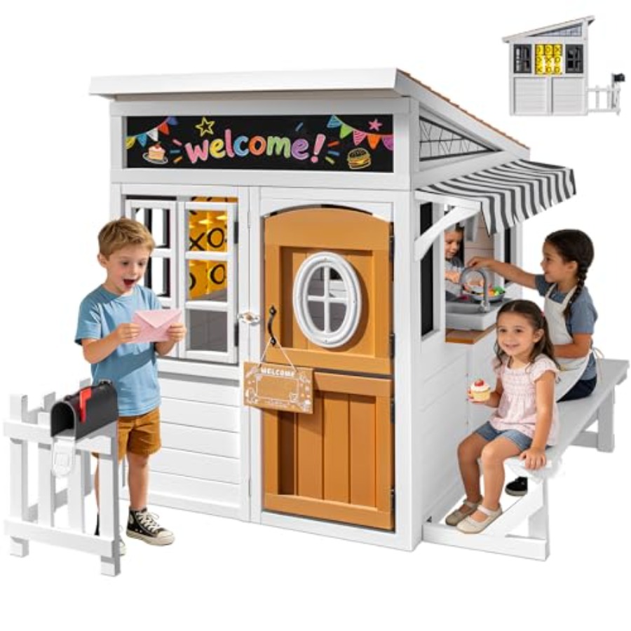 Outdoor playhouse for kids 3-1 - Kids Outdoor Wooden Playhouse incelemesi ve fiyatı