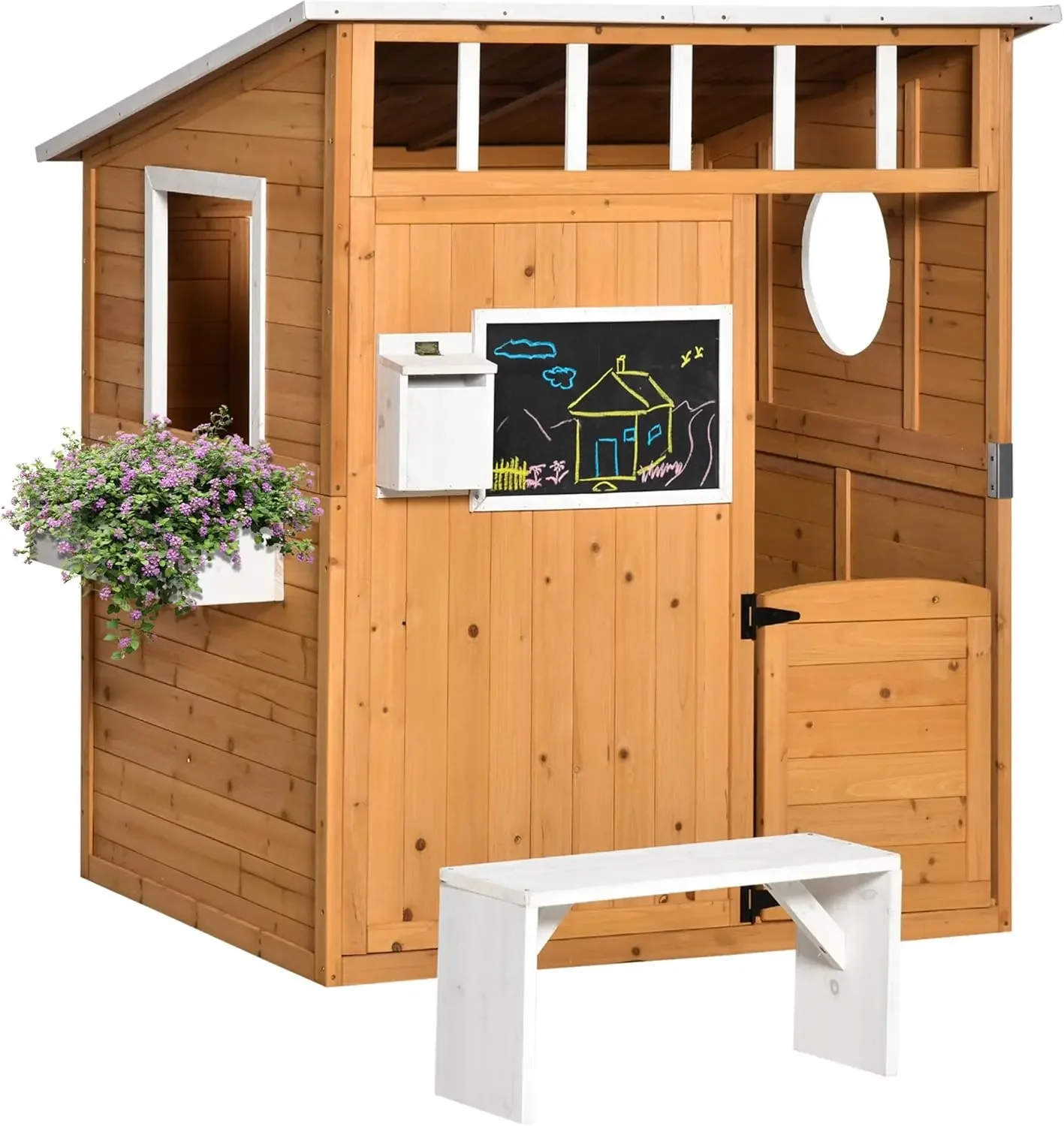 Wooden Playhouse for Kids Outd - Kids Outdoor Wooden Playhouse incelemesi ve fiyatı
