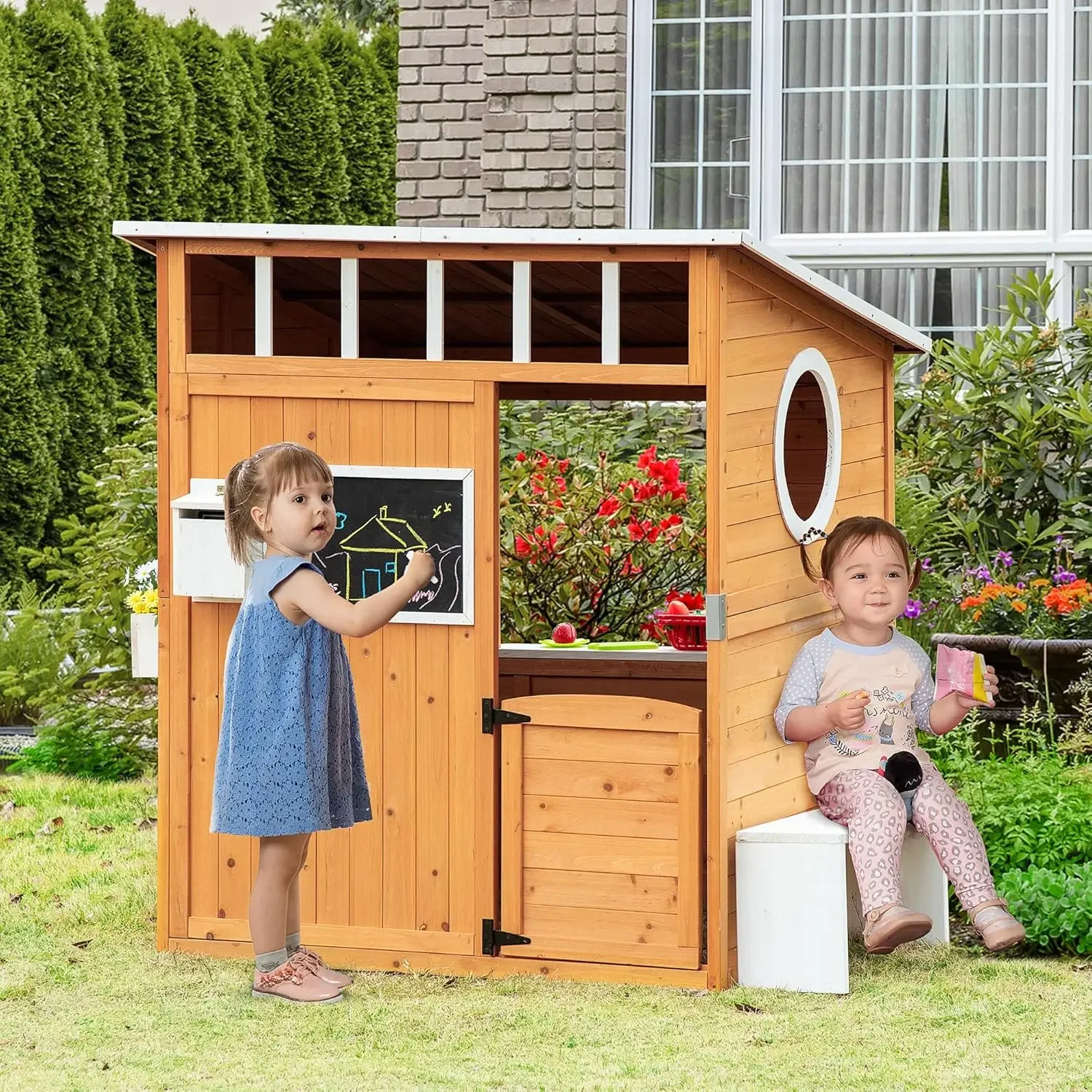 Wooden Playhouse for Kids Outd - Kids Outdoor Wooden Playhouse incelemesi ve fiyatı