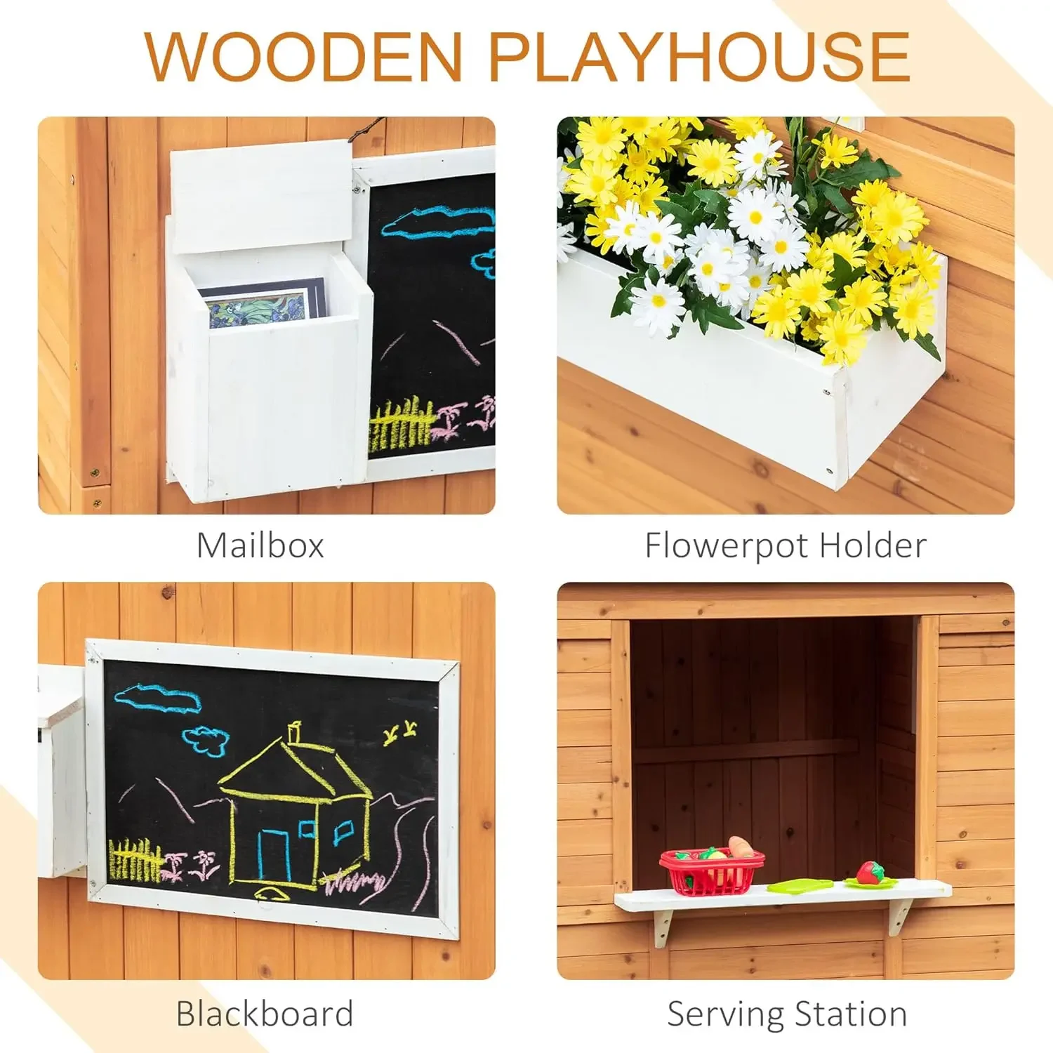 Wooden Playhouse for Kids Outd - Kids Outdoor Wooden Playhouse incelemesi ve fiyatı