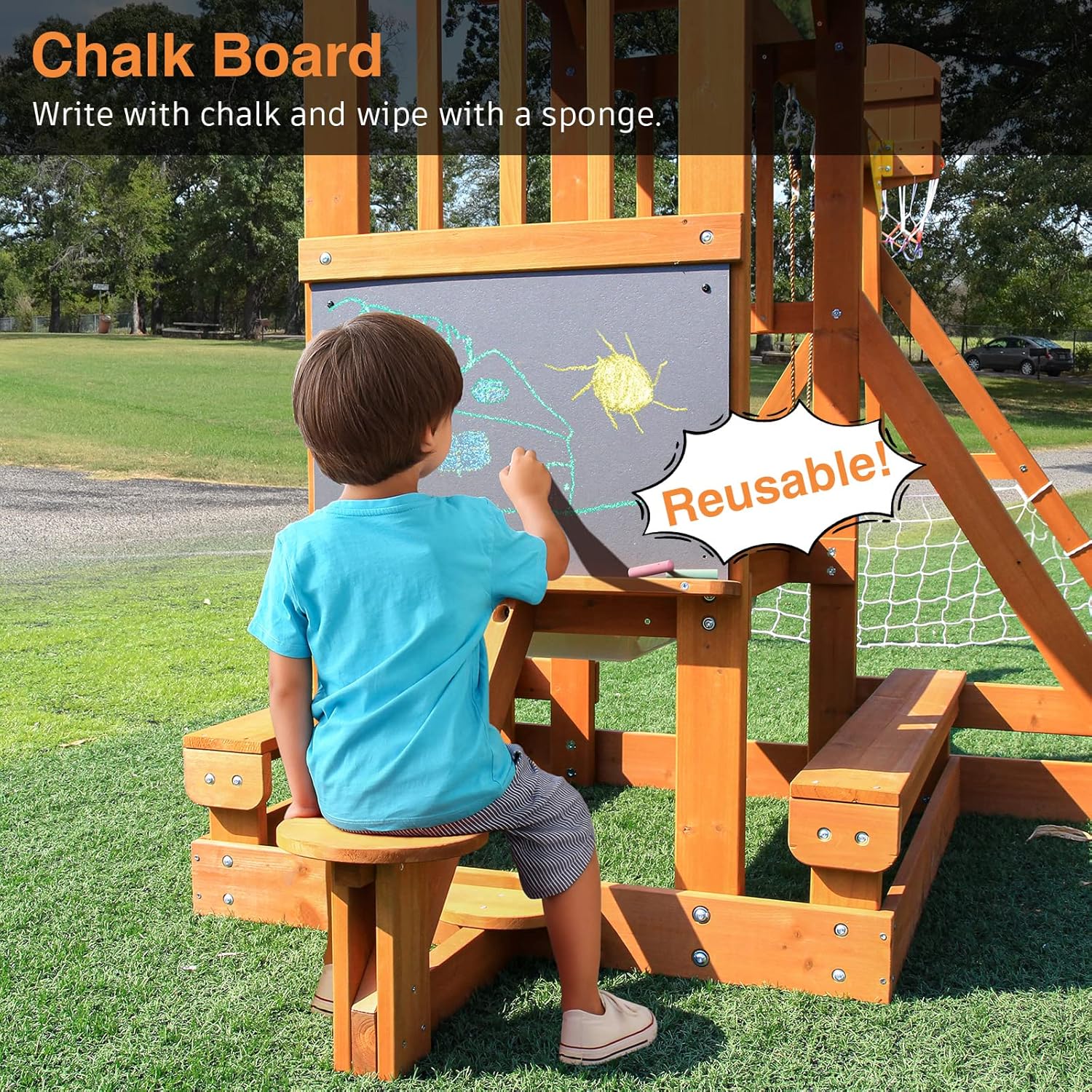 6-in-1 Wooden Playground Plays - Kids Outdoor Wooden Table incelemesi ve fiyatı