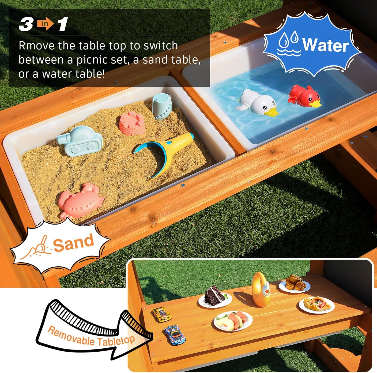 6-in-1 Wooden Playground Plays - Kids Outdoor Wooden Table incelemesi ve fiyatı