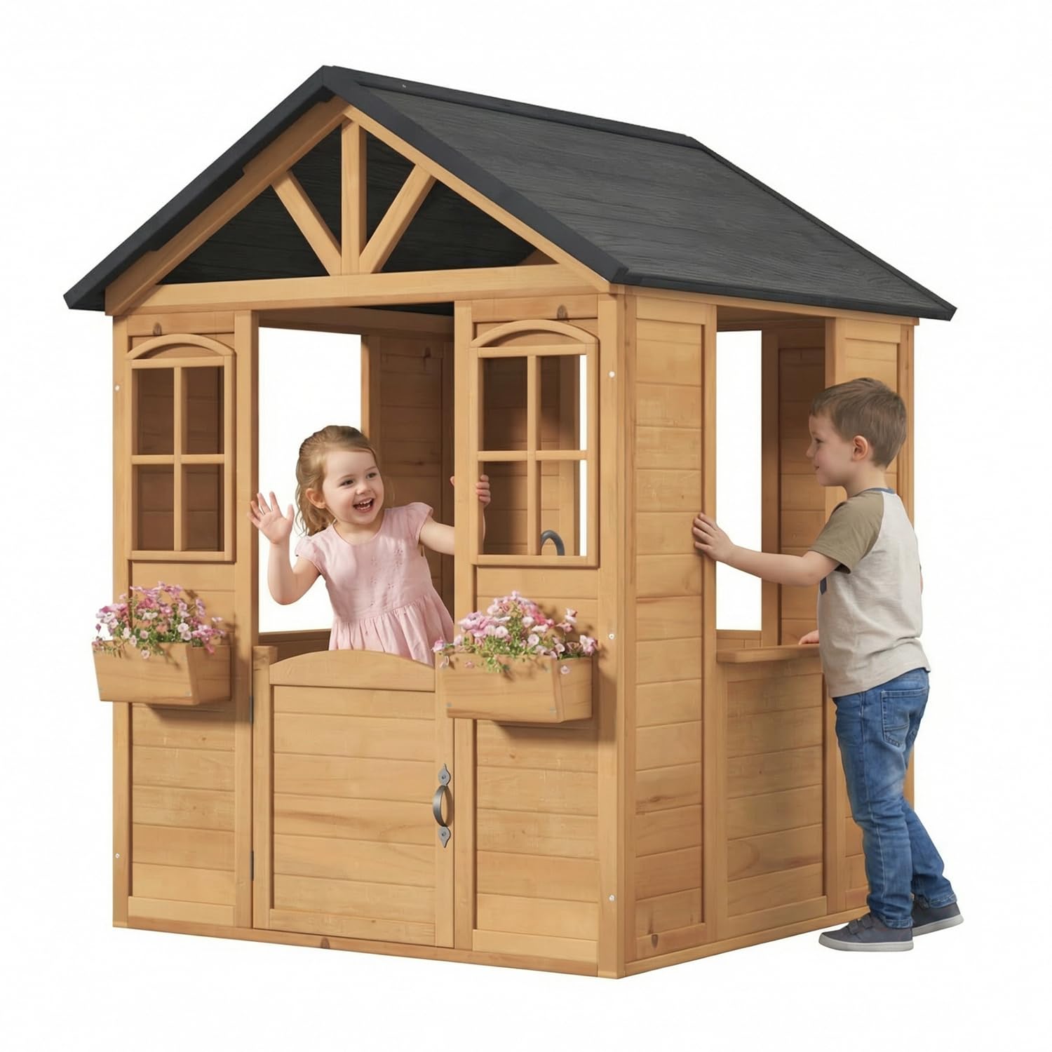 Wooden Kids Playhouse Outdoor  - Kids Outdoor Wooden Playhouse incelemesi ve fiyatı