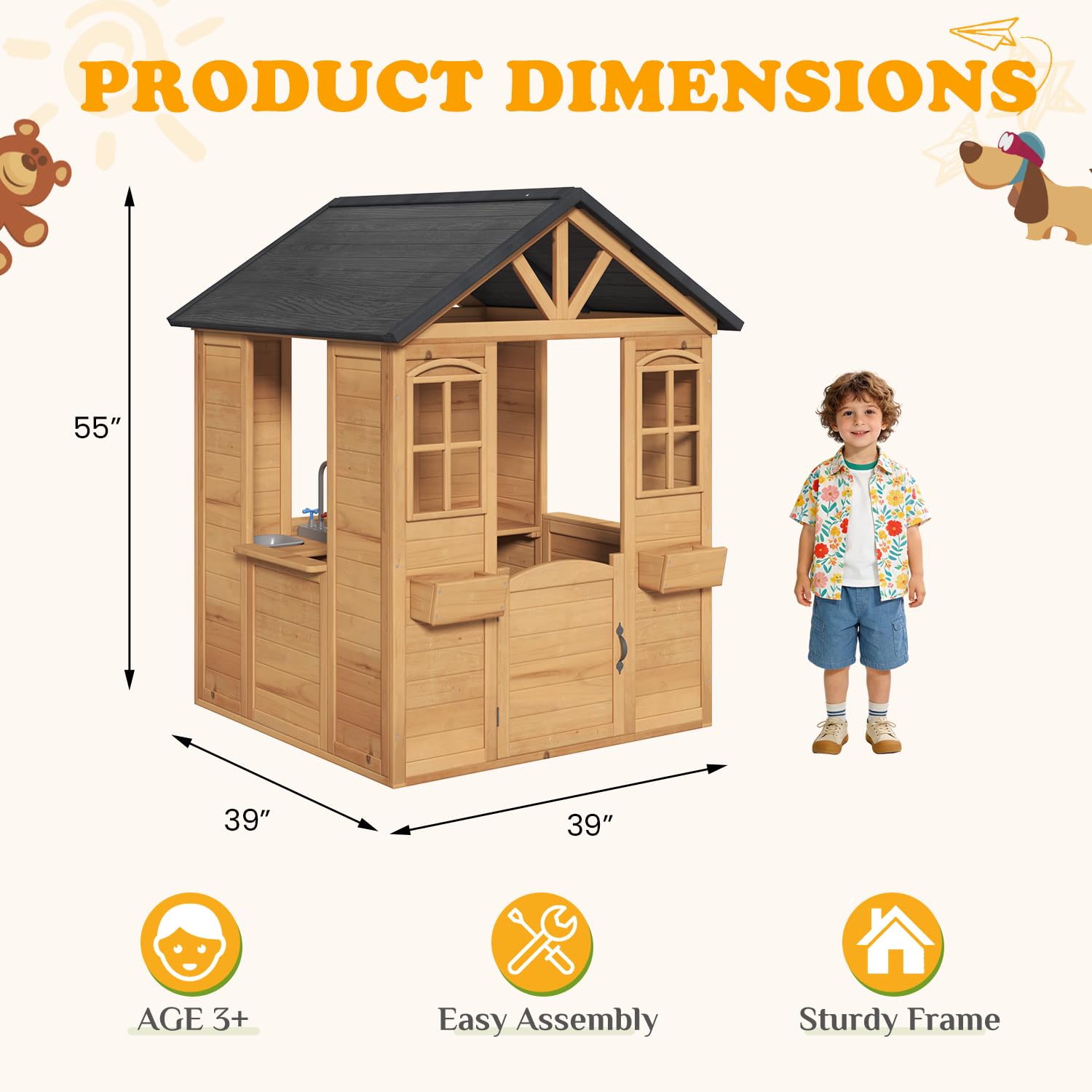Wooden Kids Playhouse Outdoor  - Kids Outdoor Wooden Playhouse incelemesi ve fiyatı