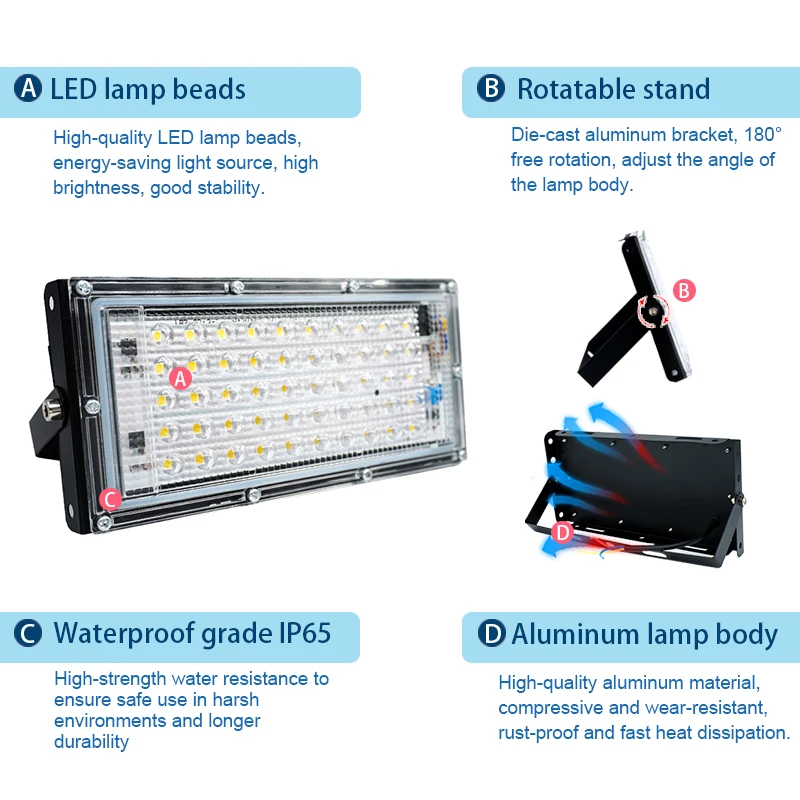 LED Flood Light 50W 100W AC110 - Balance Beam Outdoor incelemesi ve fiyatı