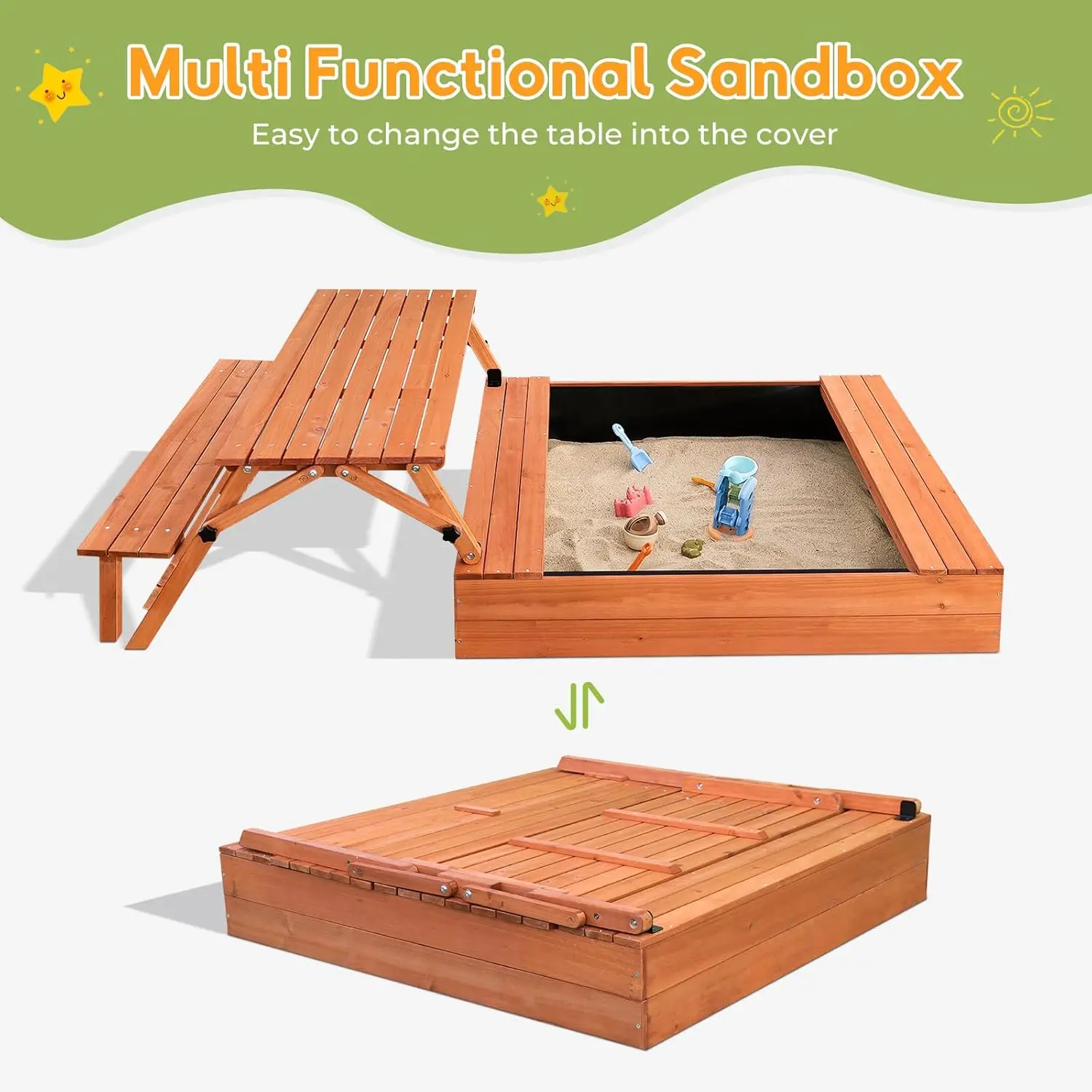 Kids Outdoor Wooden Sandbox La - Kids Outdoor Wooden Table incelemesi ve fiyatı