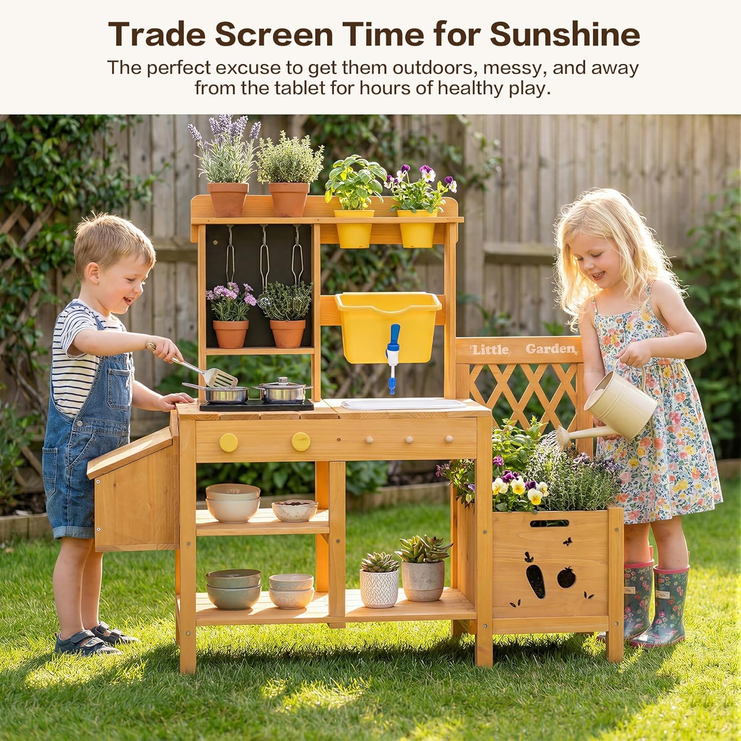 Wooden Mud Kitchen for Kids, O - Kids Outdoor Wooden Table incelemesi ve fiyatı