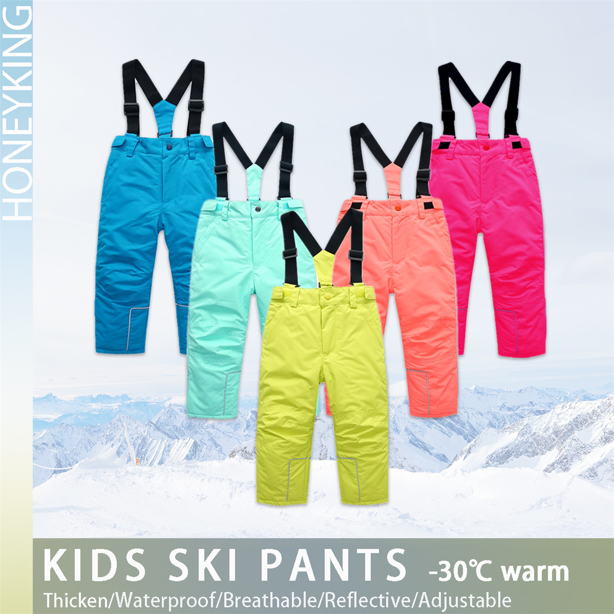 HONEYKING Kids Ski Pants Winte - Kids Outdoor Overalls incelemesi ve fiyatı