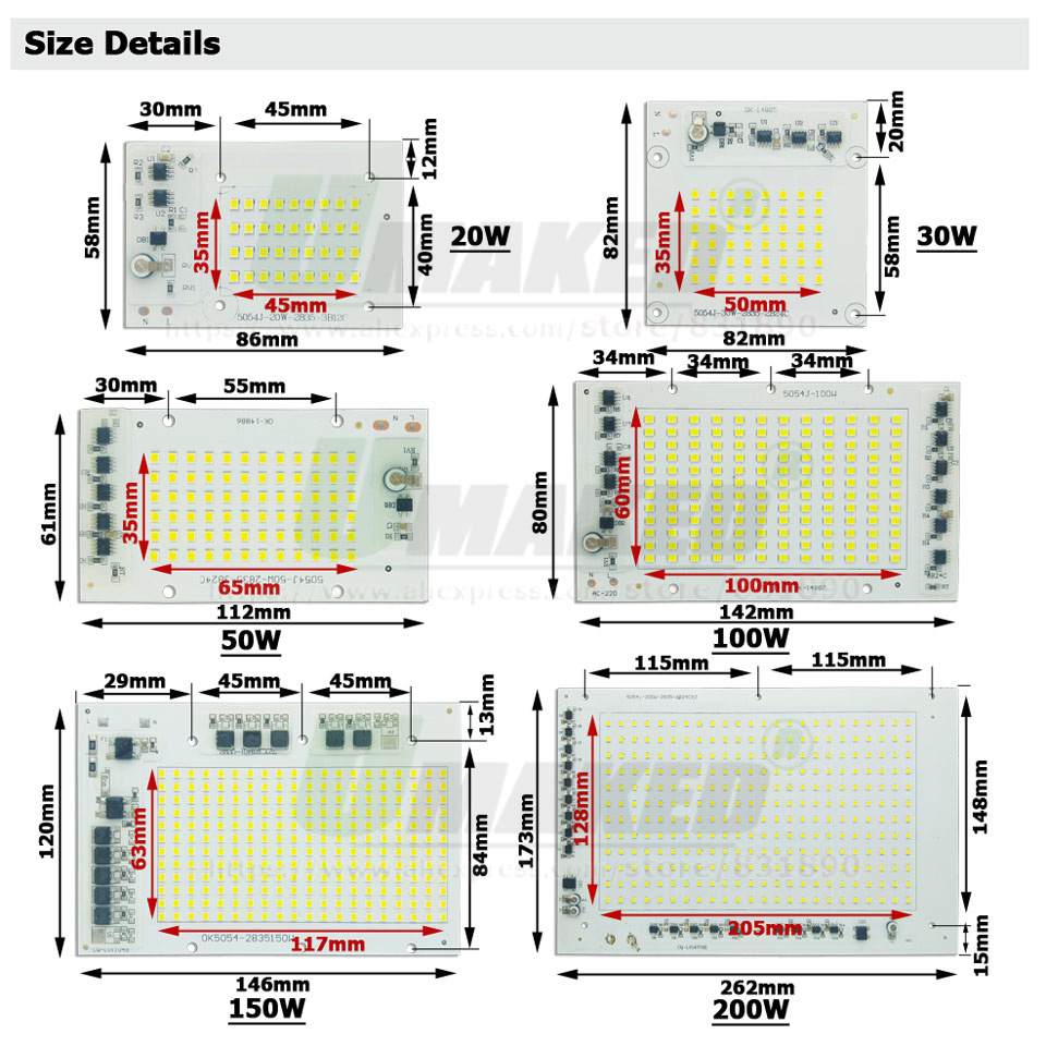 AC220V LED PCB 20W 30W 50W 100 - Balance Beam Outdoor incelemesi ve fiyatı