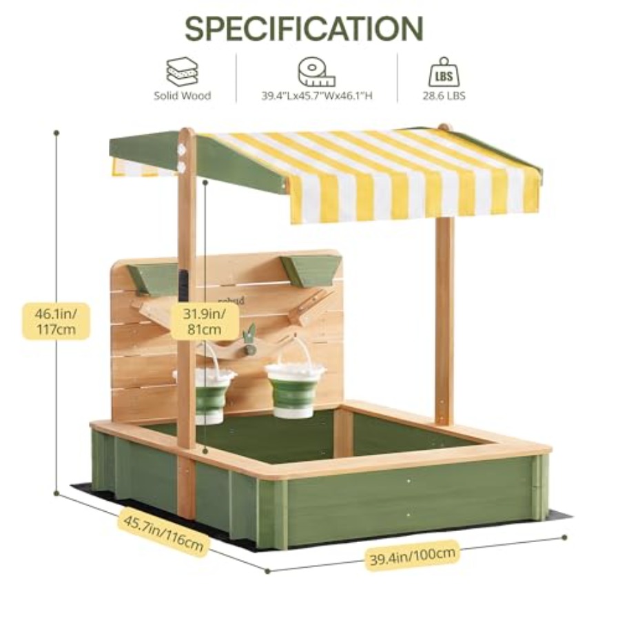 Outdoor sandbox for kids: wood - Kids Outdoor Seating incelemesi ve fiyatı