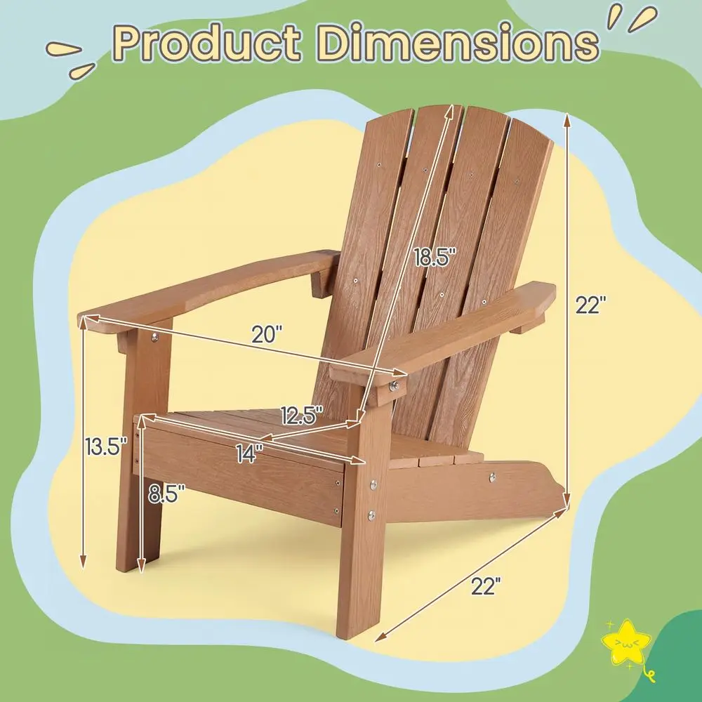 Kids Adirondack Chair, AllWeat - Kids Outdoor Lawn Chair incelemesi ve fiyatı