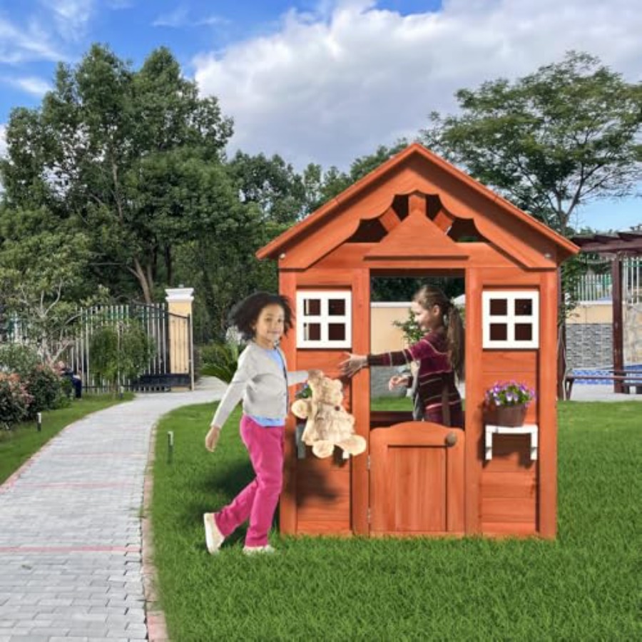 Outdoor kids playhouse for bac - Kids Outdoor Wooden Playhouse incelemesi ve fiyatı