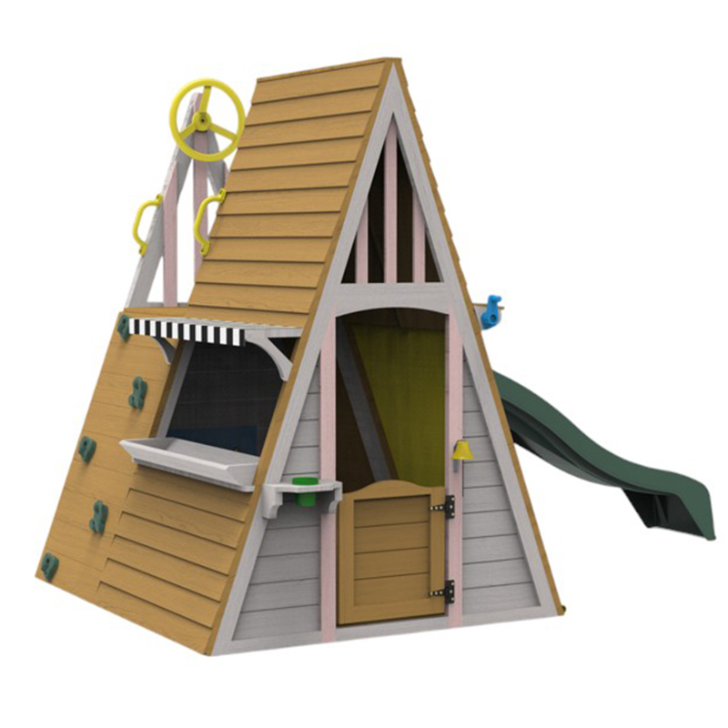 Kids Outdoor Playground Equipm - Kids Outdoor Wooden Playhouse incelemesi ve fiyatı