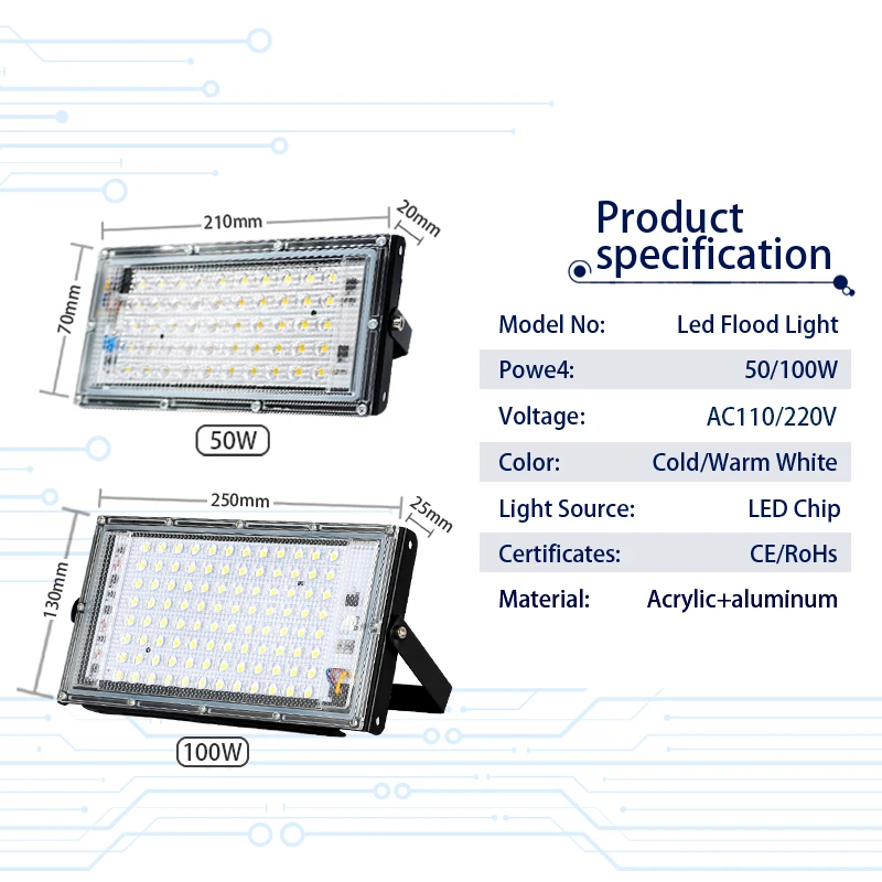 4Pcs/Lot Led Flood Light 50W 1 - Balance Beam Outdoor incelemesi ve fiyatı