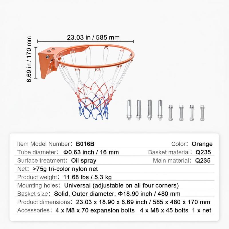 Basketball rim, wall-mounted b - Basketball Hoop Outdoor incelemesi ve fiyatı