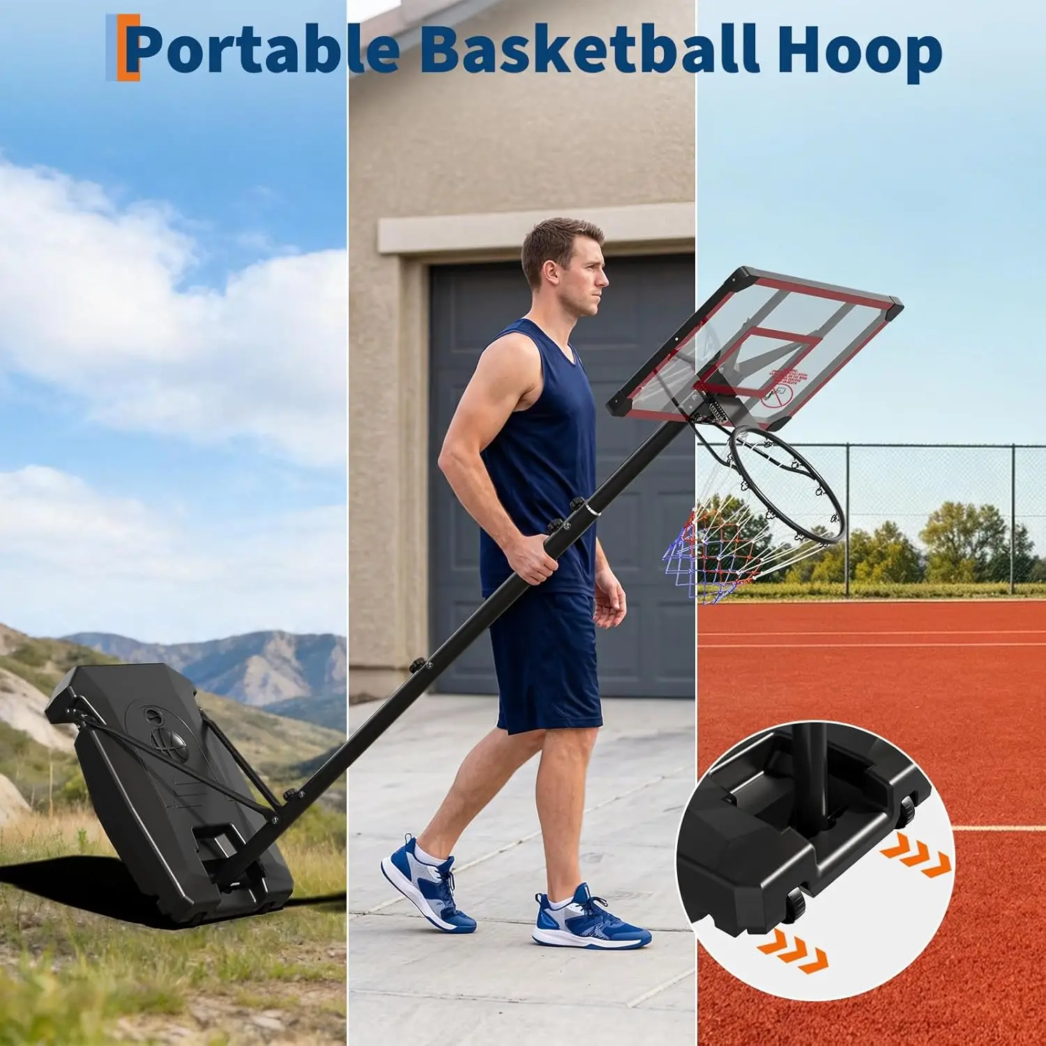 Garvee 4.82-8.53ft Height Adju - Basketball Hoop Outdoor incelemesi ve fiyatı