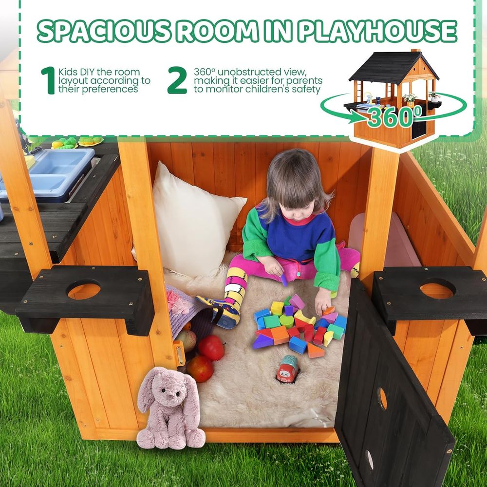 MOR Kids Outdoor Playhouse wit - Kids Outdoor Wooden Table incelemesi ve fiyatı