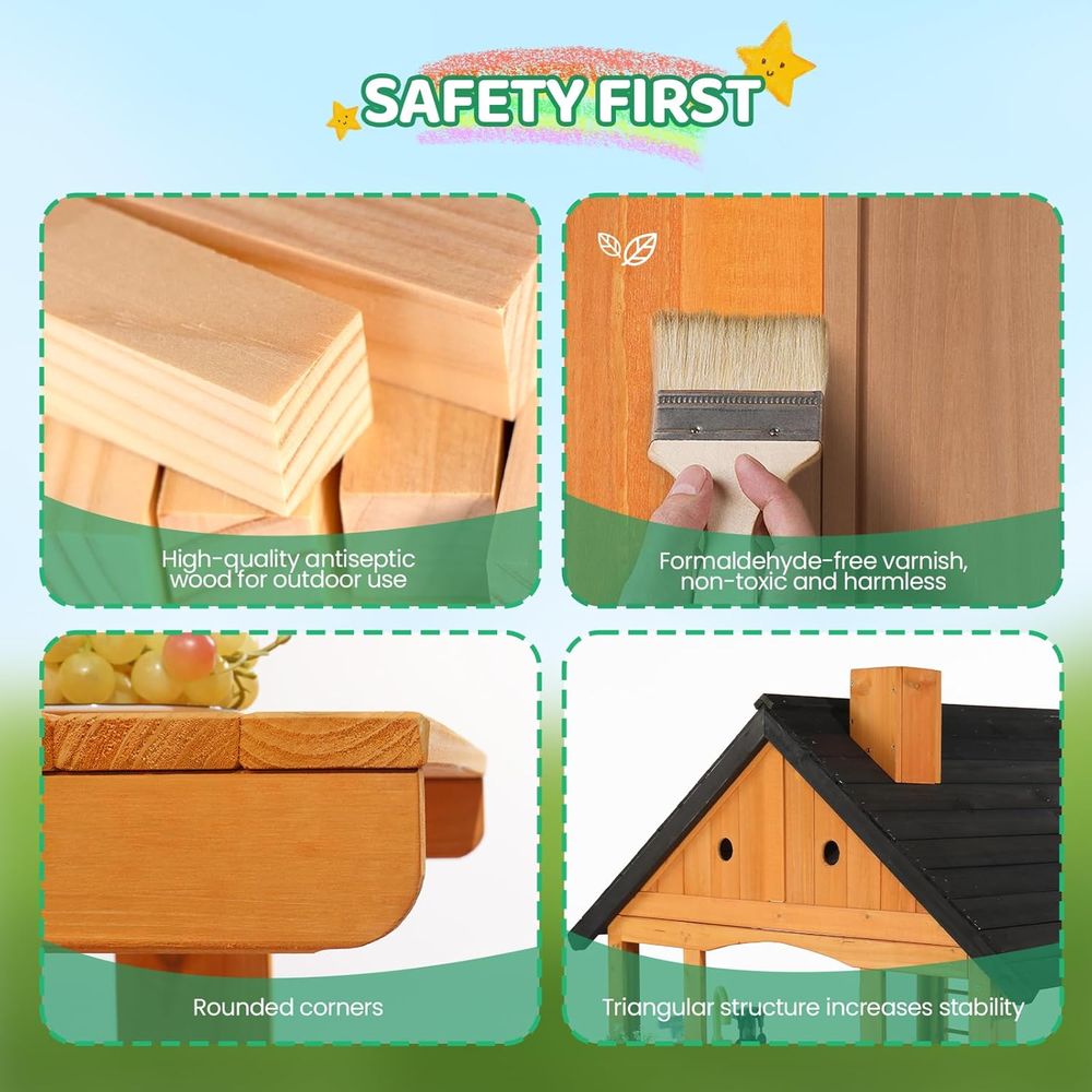 MOR Kids Outdoor Playhouse wit - Kids Outdoor Wooden Table incelemesi ve fiyatı