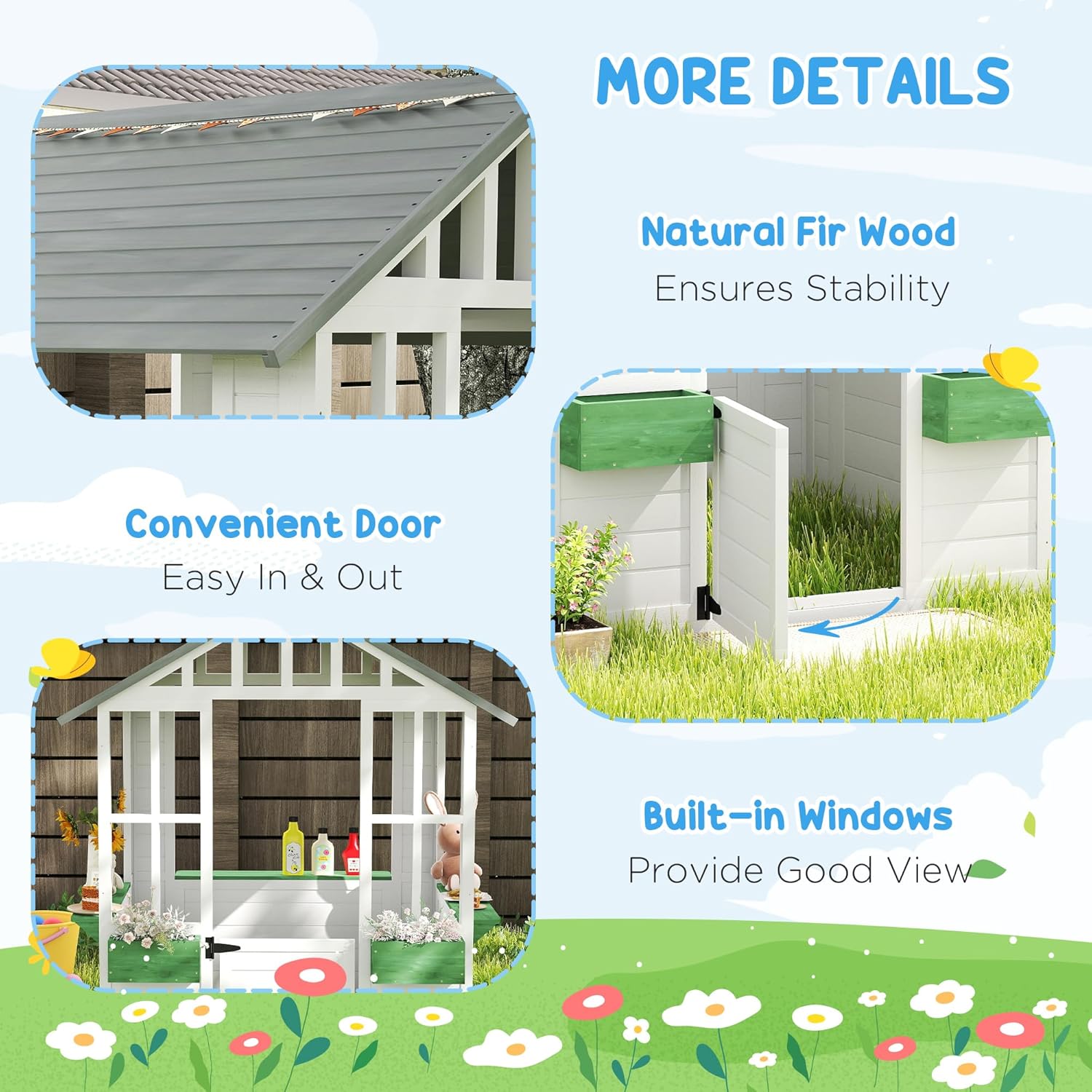 Wooden Outdoor Kids Playhouse  - Kids Outdoor Wooden Playhouse incelemesi ve fiyatı