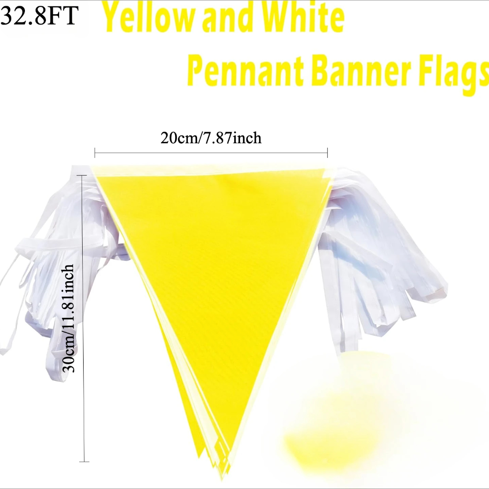 32.8FT Yellow White Pennant Ba - Q Kids Outdoor incelemesi ve fiyatı